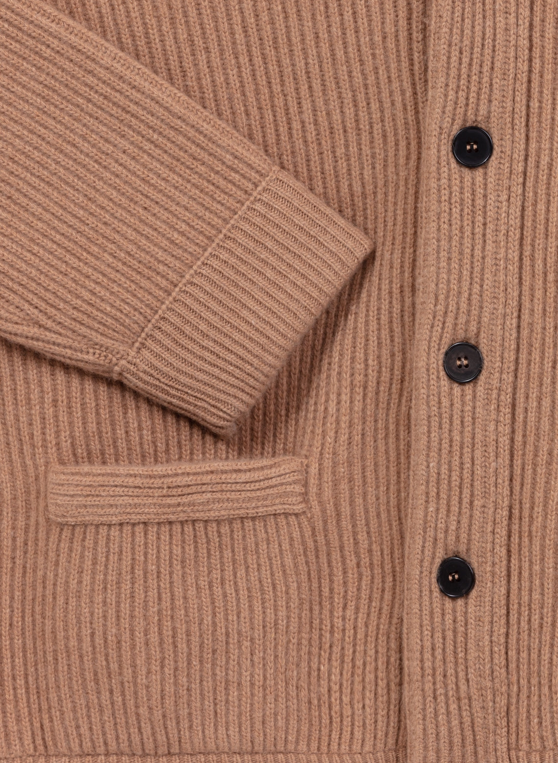 Hazelnut Wool and Cashmere Shawl Collar Cardigan