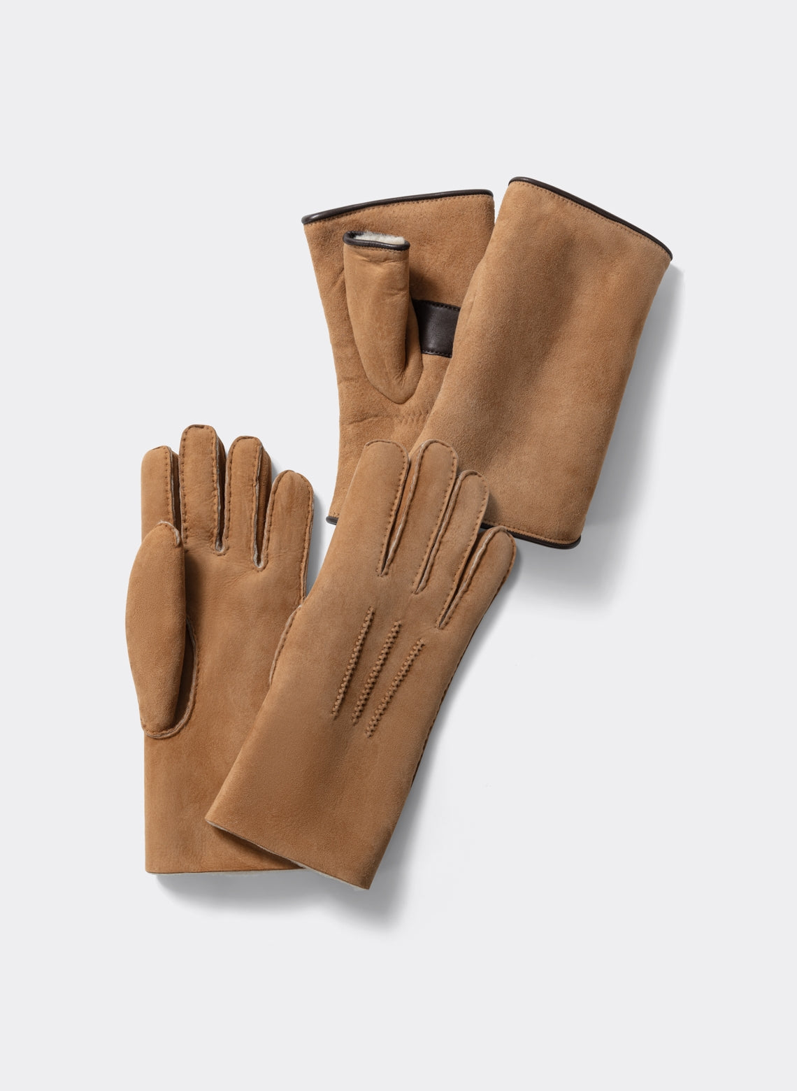 Gants Shearling Cousu Main