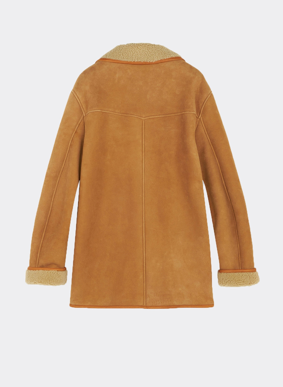 Sheepskin Double Breasted Jacket Camel