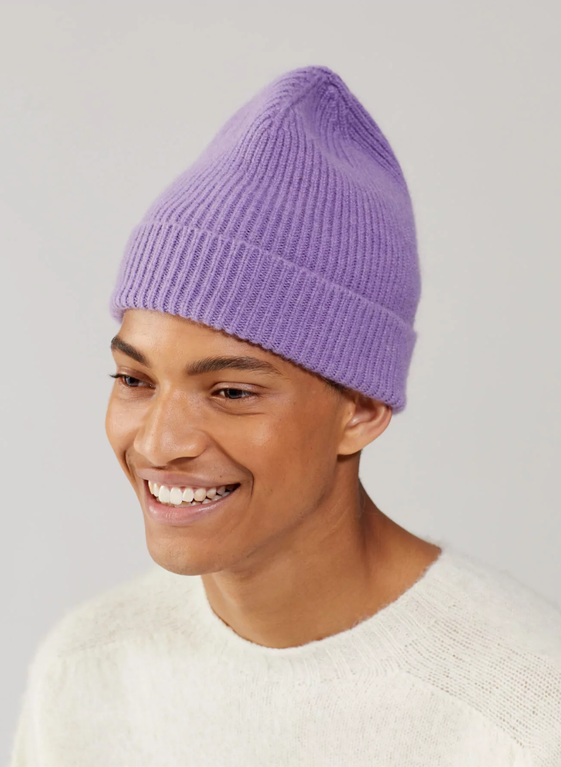 Bonnet en Lambswool et Caregora™ Lavender