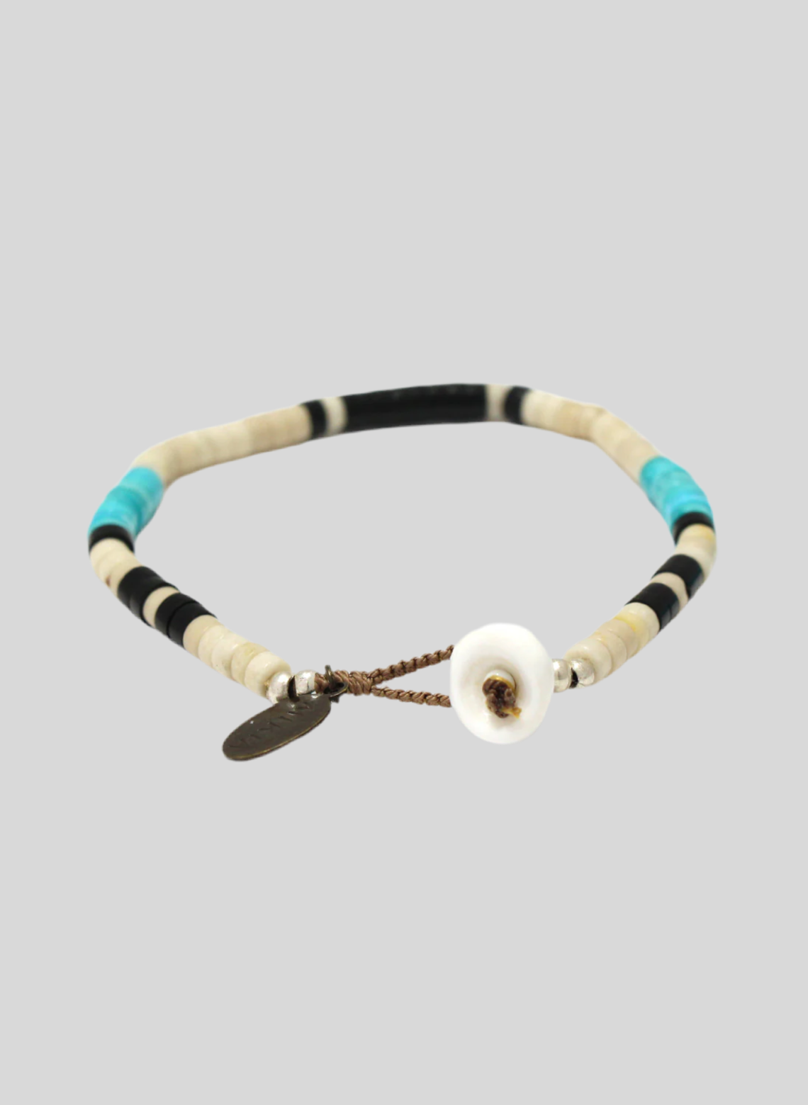 HEISHI BEADS BRACELET - FOSSIL JASPER &amp; TURQUOISE