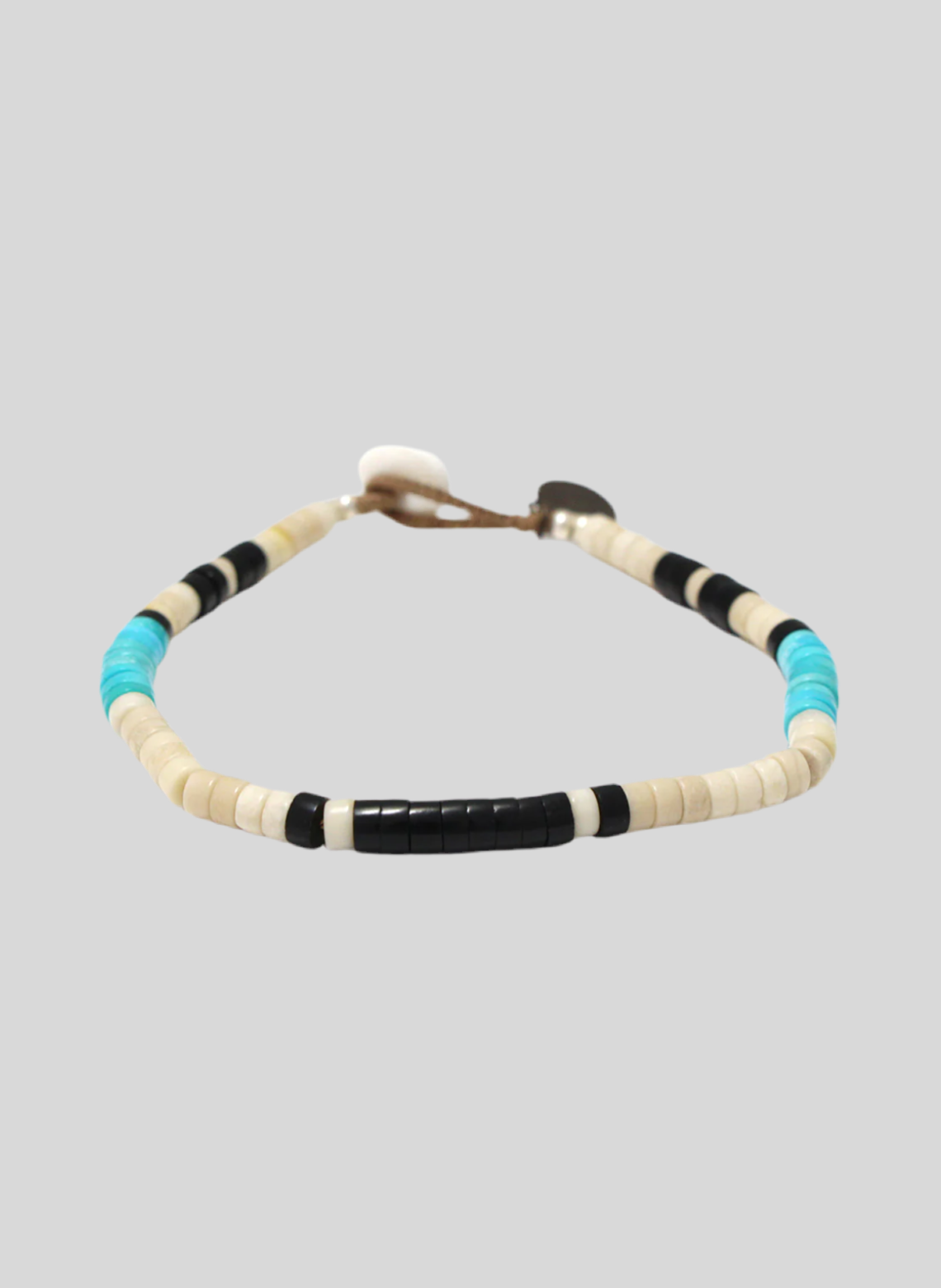 HEISHI BEADS BRACELET - FOSSIL JASPER & TURQUOISE