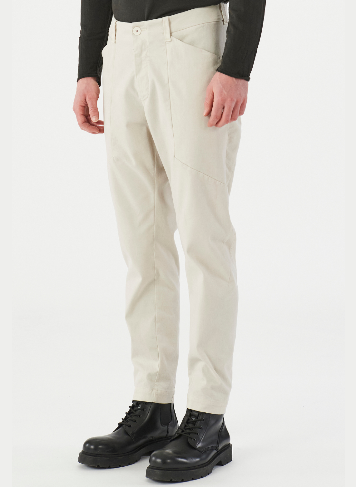 Pantalon ample en tencel et modal stretch Écru