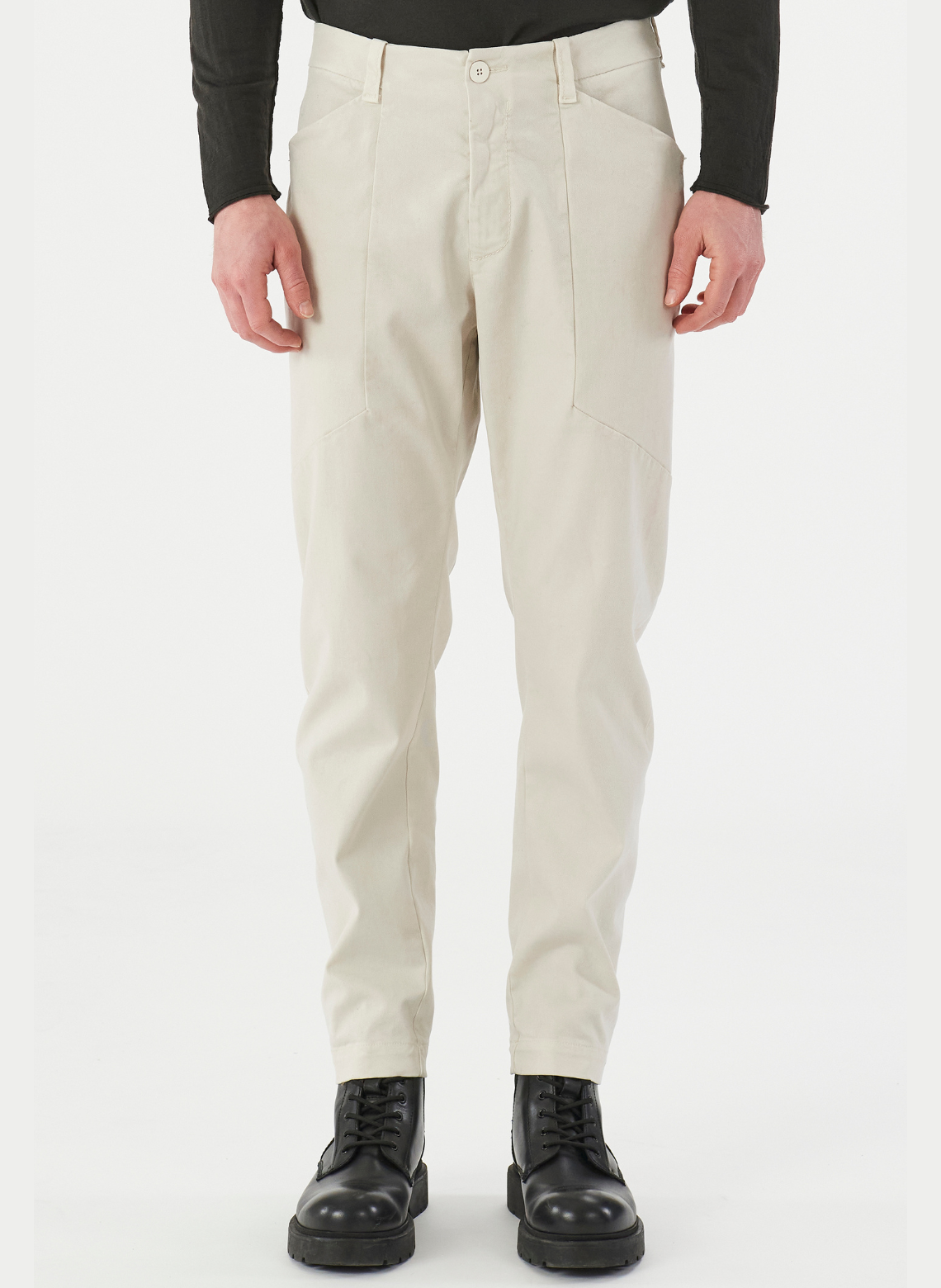 Pantalon ample en tencel et modal stretch Écru