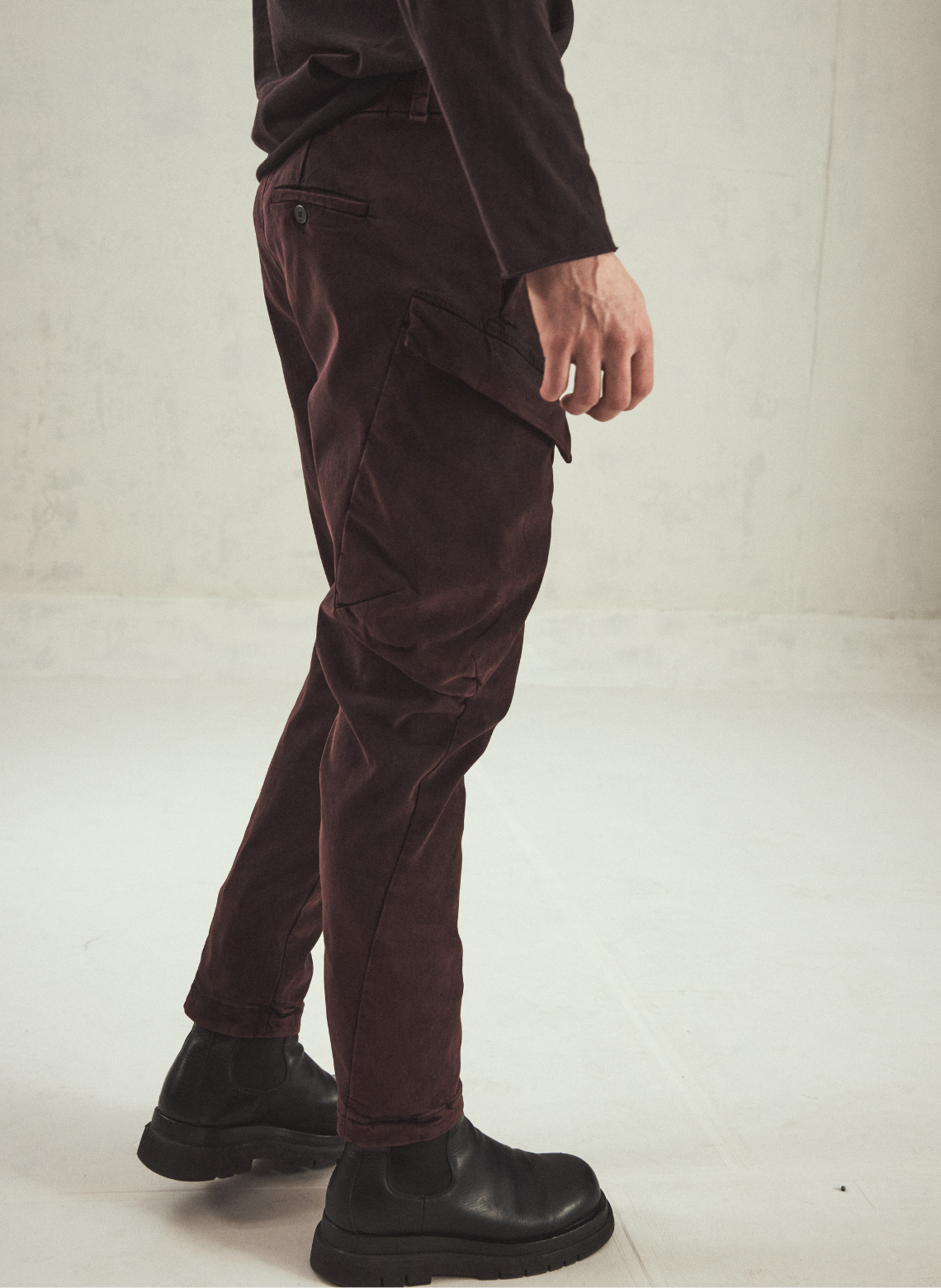 Pantalon cargo stretch en tencel et modal