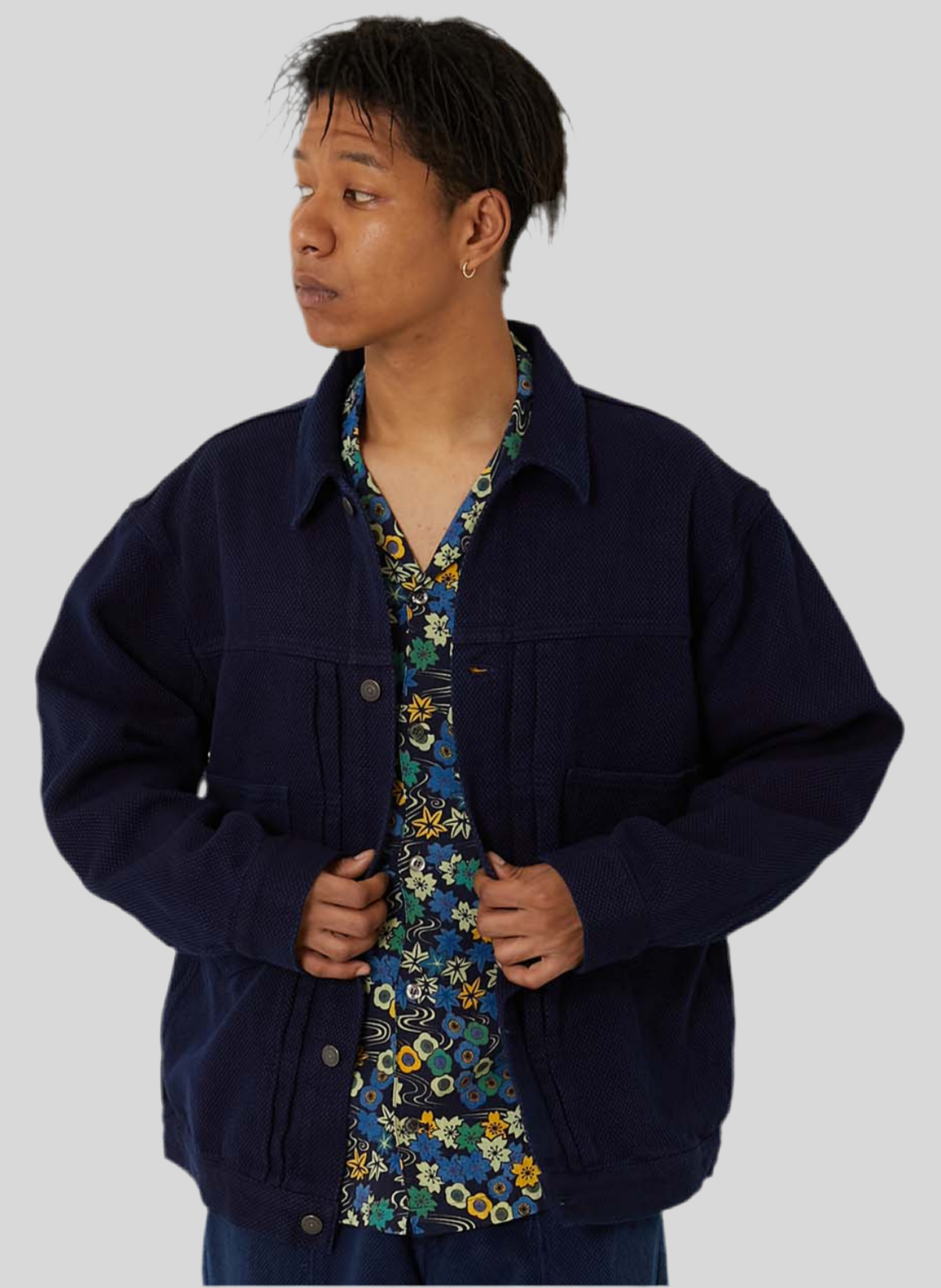 Sashiko Honnai Indigo Lightweight Trucker Jacket