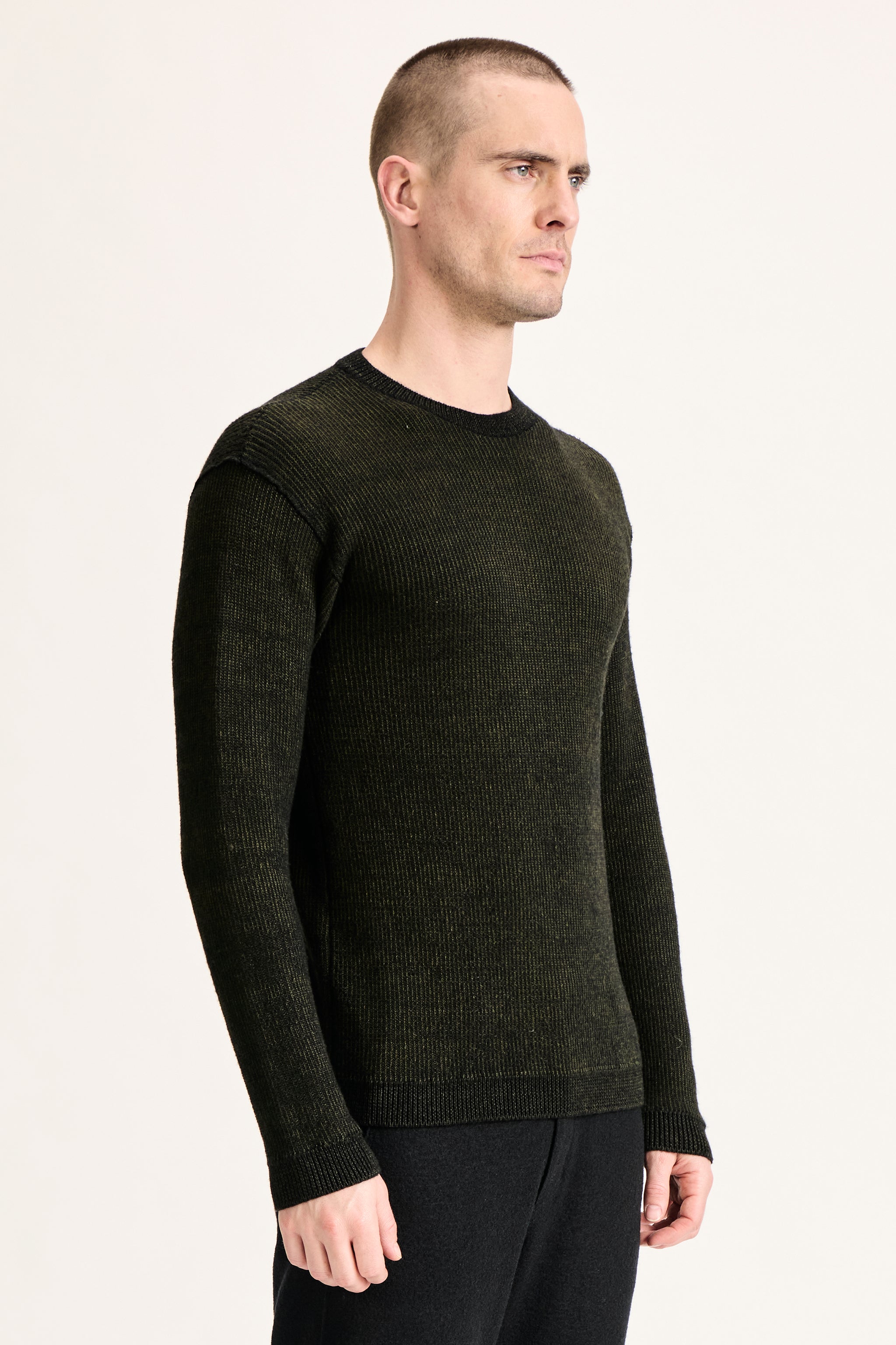 Pull loose en laine vierge et lin