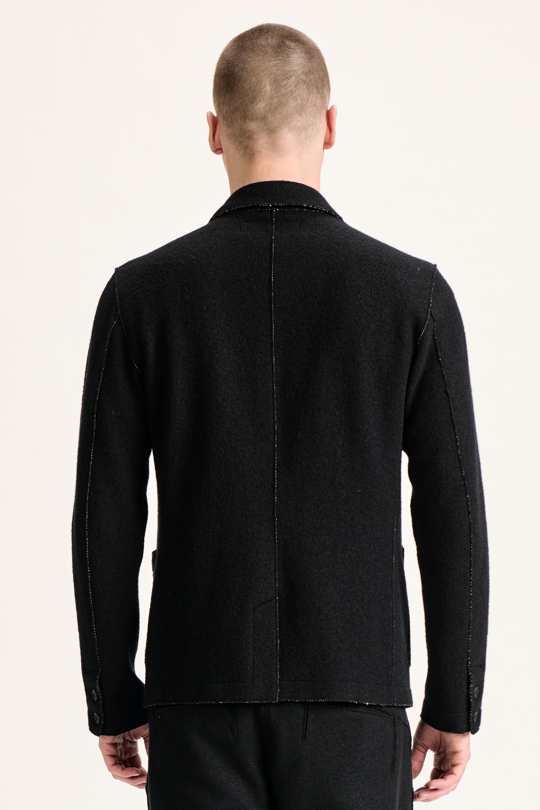 Blazer regular en laine vierge et viscose