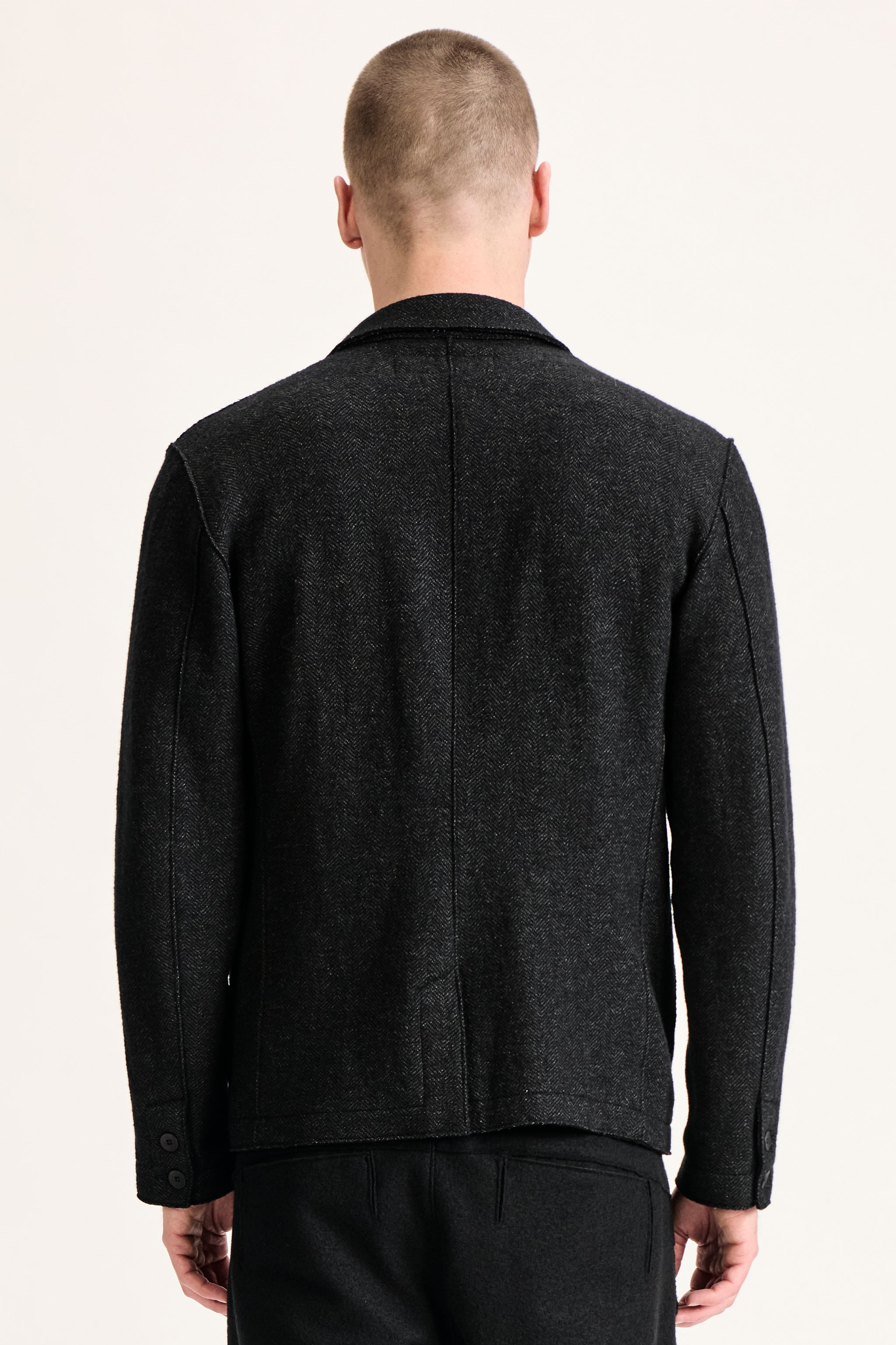 Blazer regular en laine vierge et viscose
