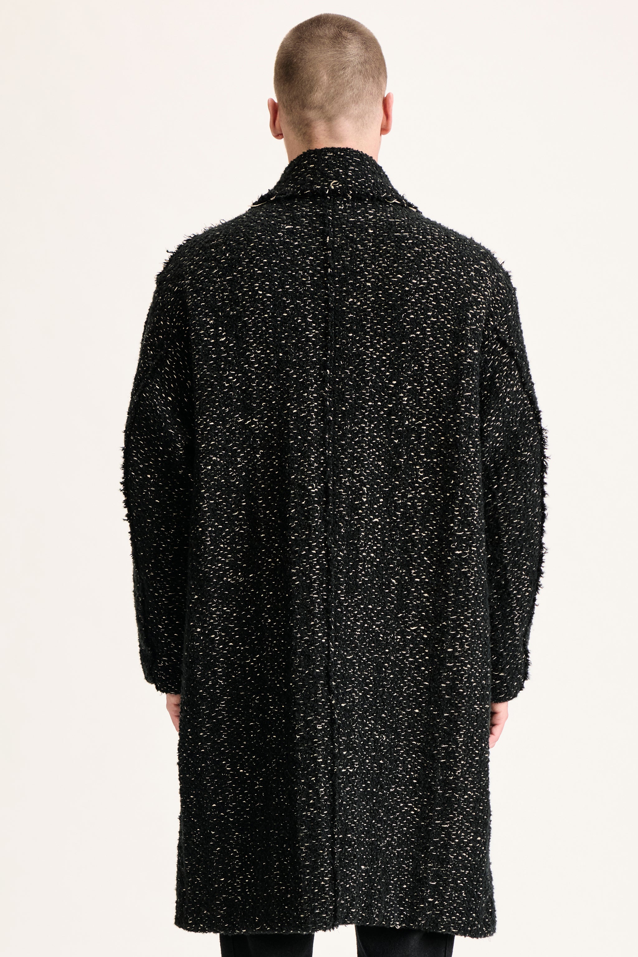 Manteau oversize en laine vierge, alpaga, lin et coton