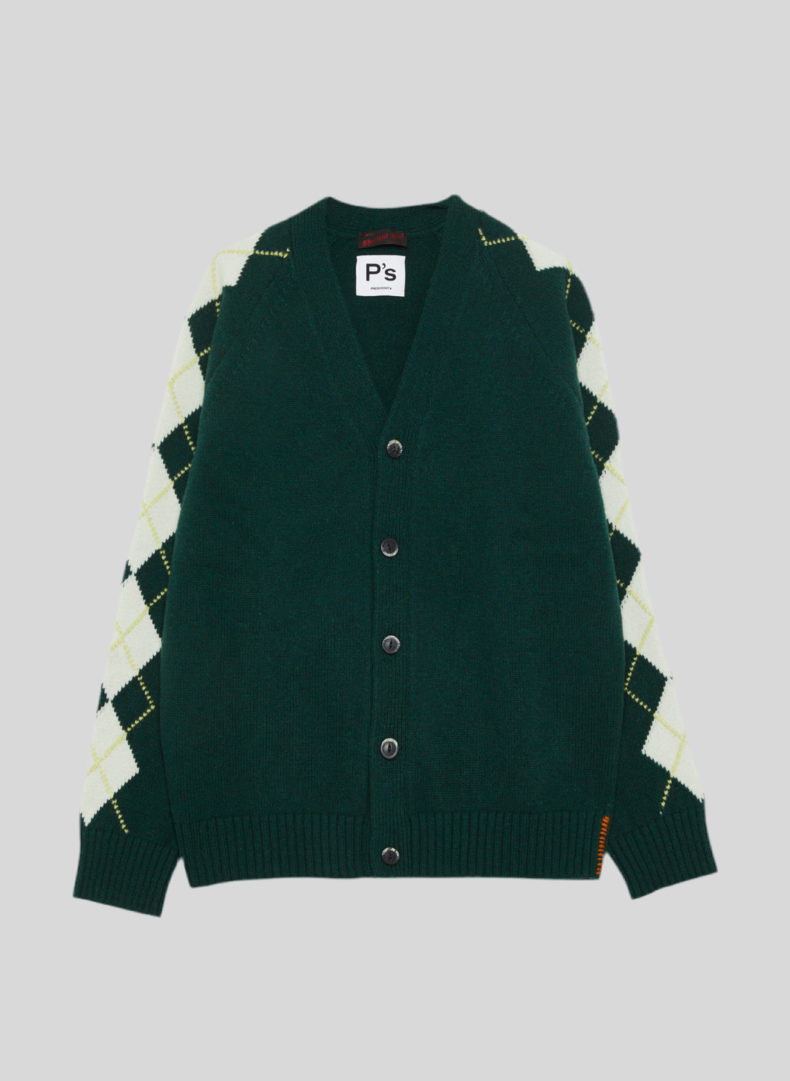 Cardigan Argyle Vert